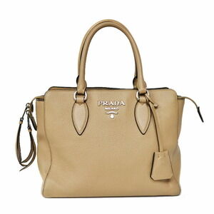 Prada Handbag VITELLO PHENIX Beige Brown Leather Bag